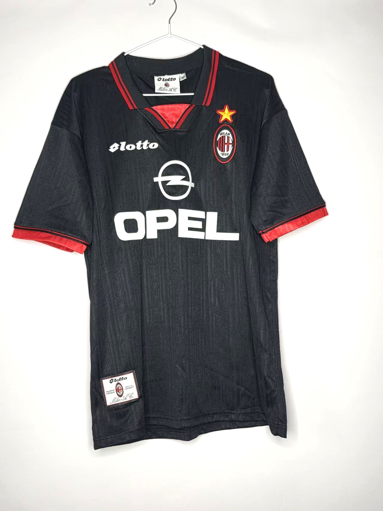 AC Milan 1995/96-Inspired Black Retro Jersey front view