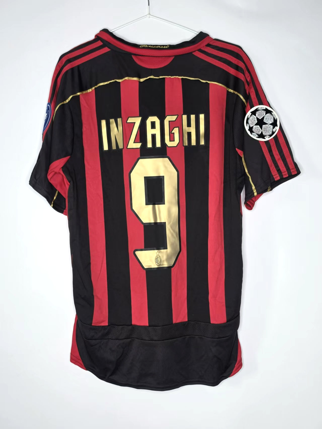 AC Milan 2007-Inspired Inzaghi 9 Home Retro Jersey back view