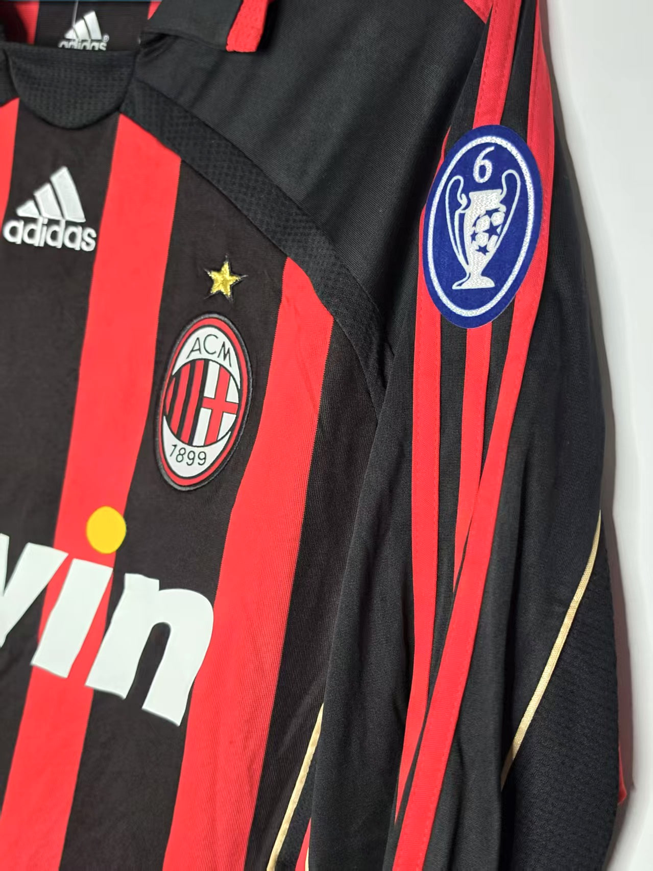 AC Milan 2007-Inspired Kaká 22 Home Long-Sleeve Retro Jersey