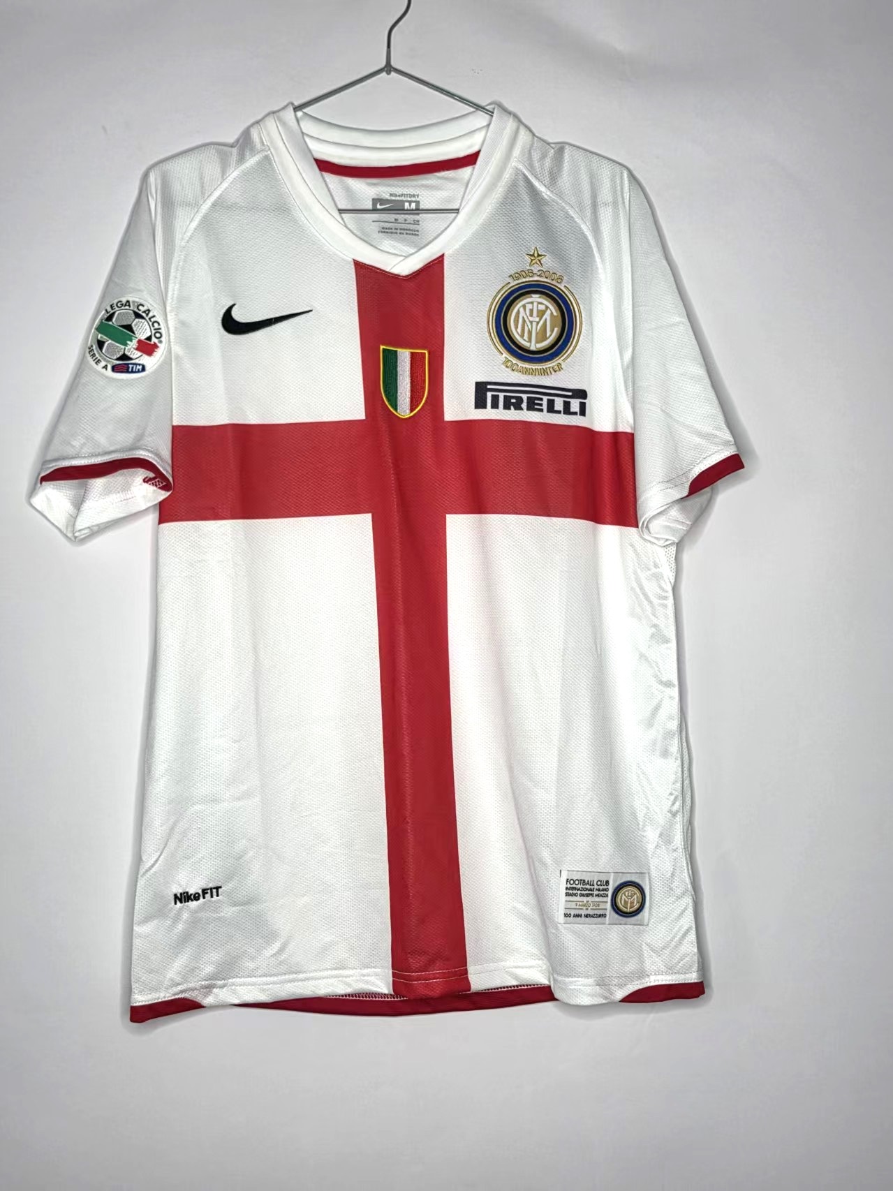 Inter Milan 2006/07-Inspired White Cross Retro Jersey