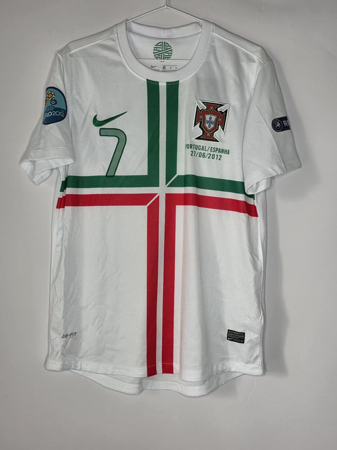 Portugal 2012 Ronaldo #7 Away Shirt front view